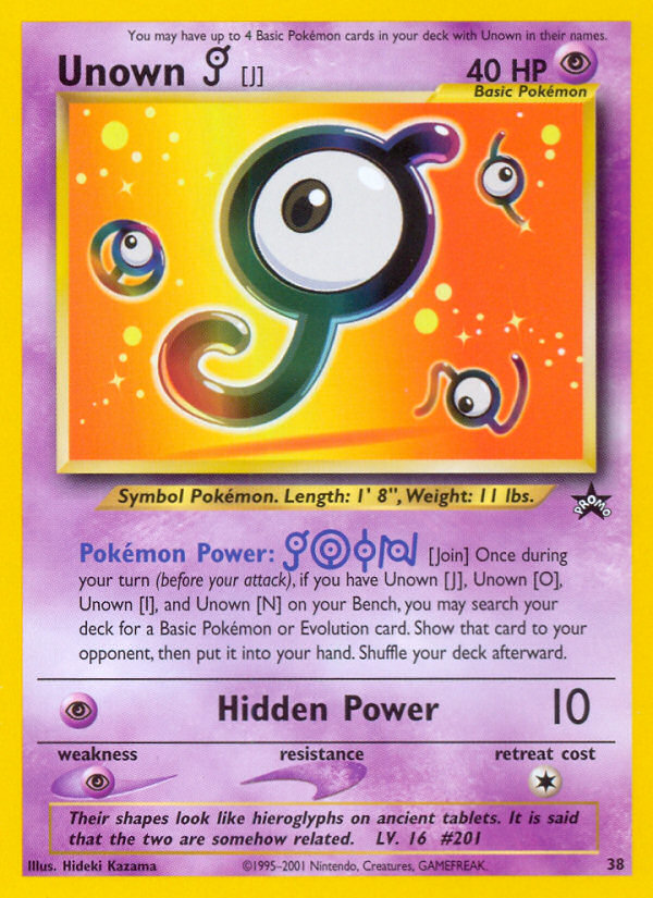 Unown [J] (38) [Wizards of the Coast: Black Star Promos] | Galactic Gamez