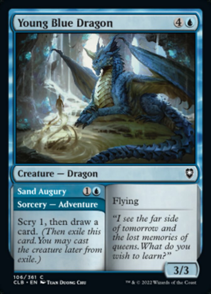 Young Blue Dragon // Sand Augury [Commander Legends: Battle for Baldur's Gate] | Galactic Gamez