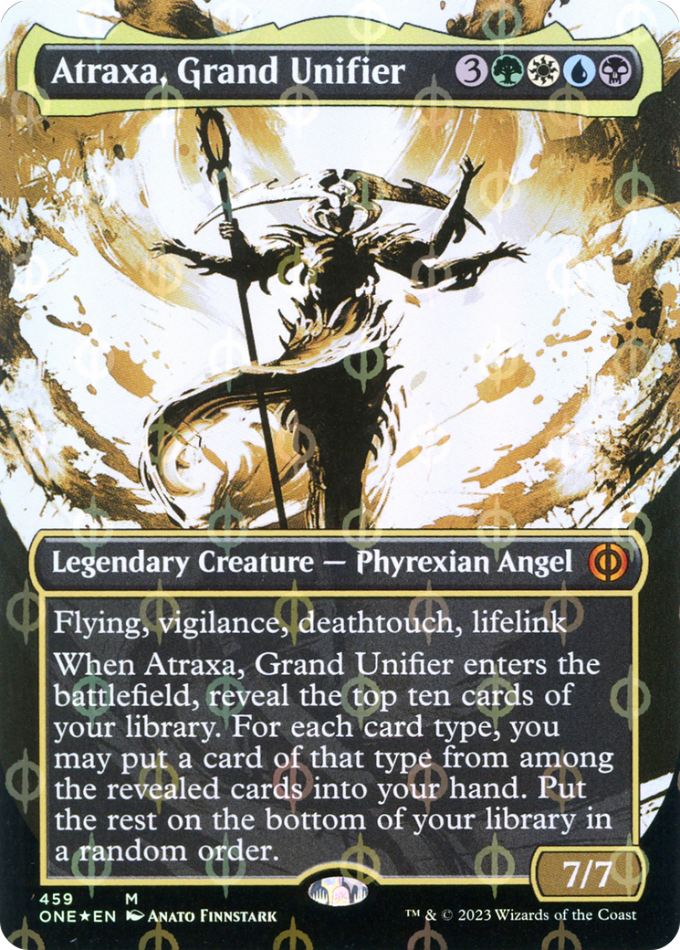 Atraxa, Grand Unifier (Borderless Ichor Step-and-Compleat Foil) [Phyrexia: All Will Be One] | Galactic Gamez