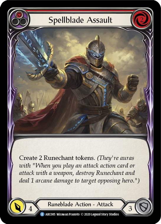 Spellblade Assault (Red) [ARC085] Unlimited Edition Rainbow Foil | Galactic Gamez