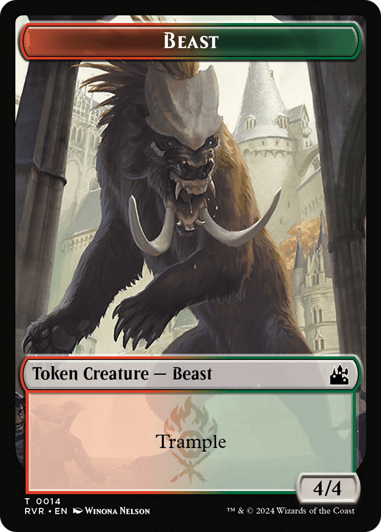 Saproling // Beast Double-Sided Token [Ravnica Remastered Tokens] | Galactic Gamez