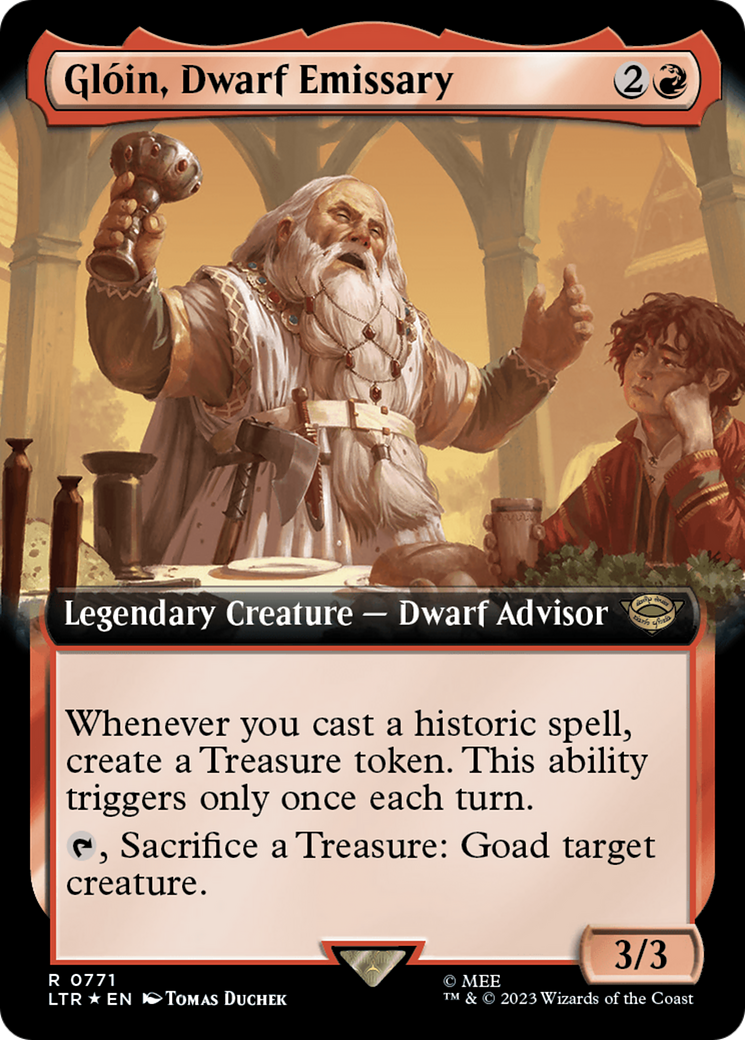 Gloin, Dwarf Emissary (Extended Art) (Surge Foil) [The Lord of the Rings: Tales of Middle-Earth] | Galactic Gamez