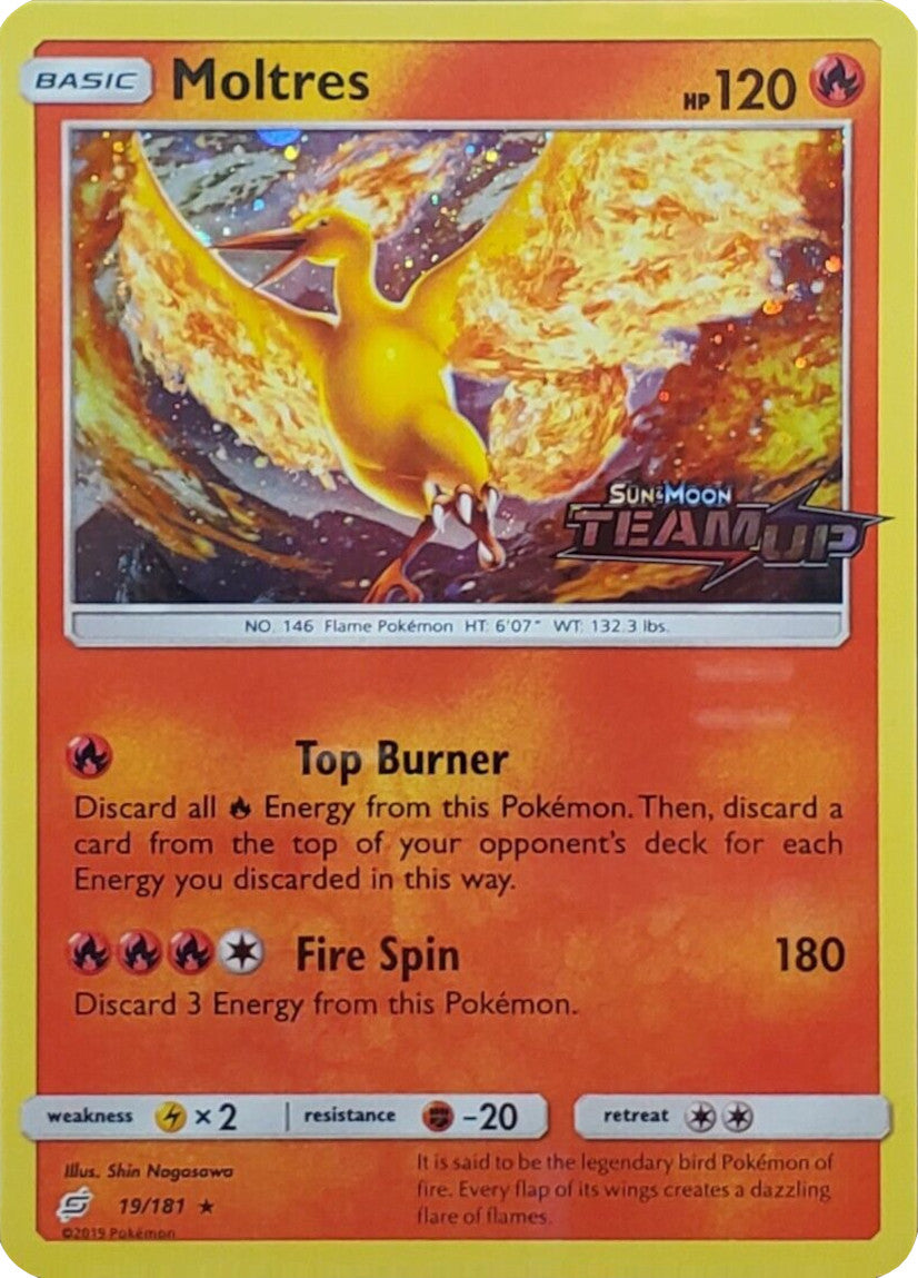 Moltres (19/181) (Stamped) [Sun & Moon: Team Up] | Galactic Gamez