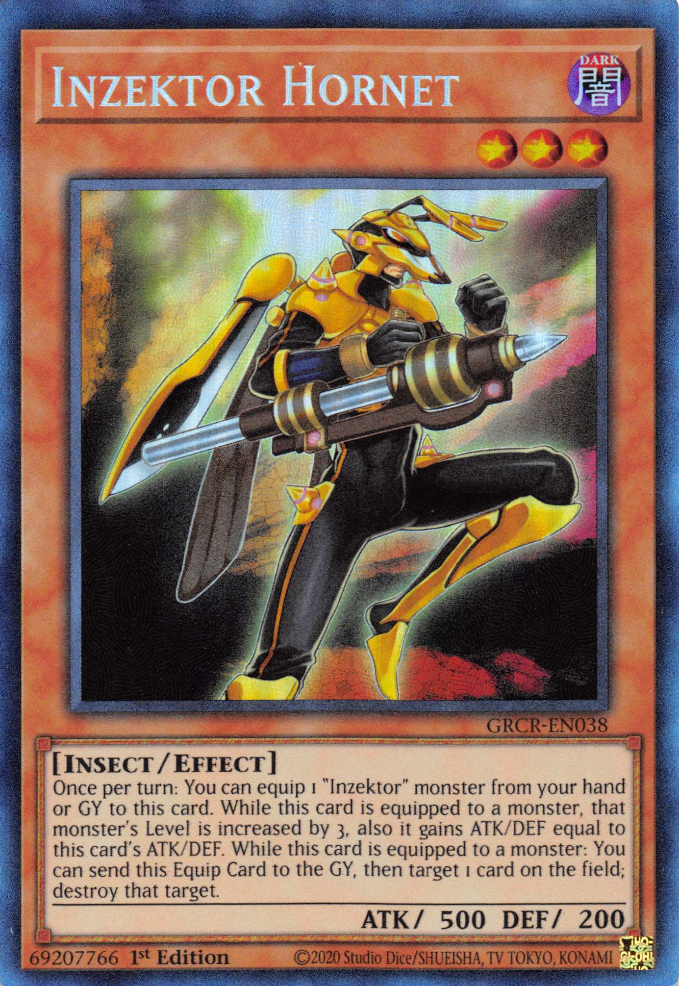 Inzektor Hornet [GRCR-EN038] Collector's Rare | Galactic Gamez