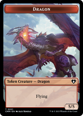 Saproling // Dragon (0021) Double-Sided Token [Commander Masters Tokens] | Galactic Gamez