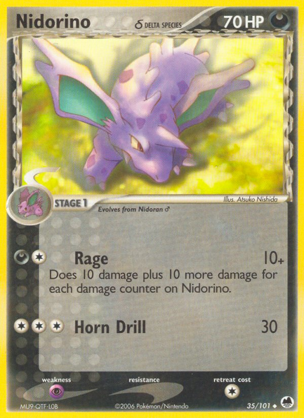 Nidorino (35/101) (Delta Species) [EX: Dragon Frontiers] | Galactic Gamez