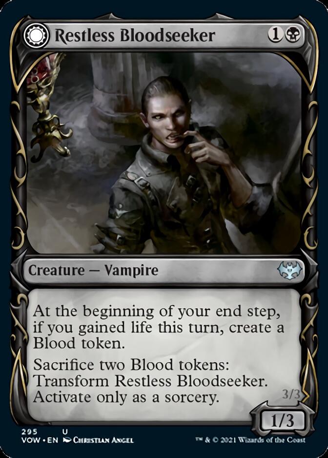 Restless Bloodseeker // Bloodsoaked Reveler (Showcase Fang Frame) [Innistrad: Crimson Vow] | Galactic Gamez