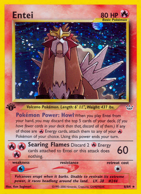 Entei (6/64) [Neo Revelation 1st Edition] | Galactic Gamez