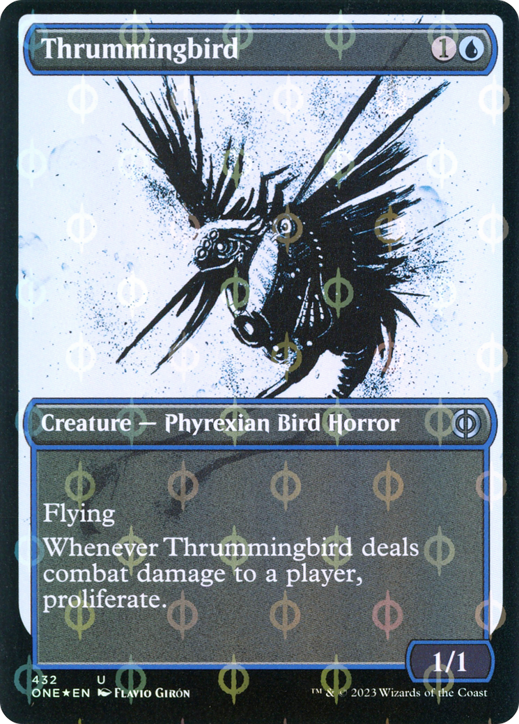 Thrummingbird (Showcase Ichor Step-and-Compleat Foil) [Phyrexia: All Will Be One] | Galactic Gamez