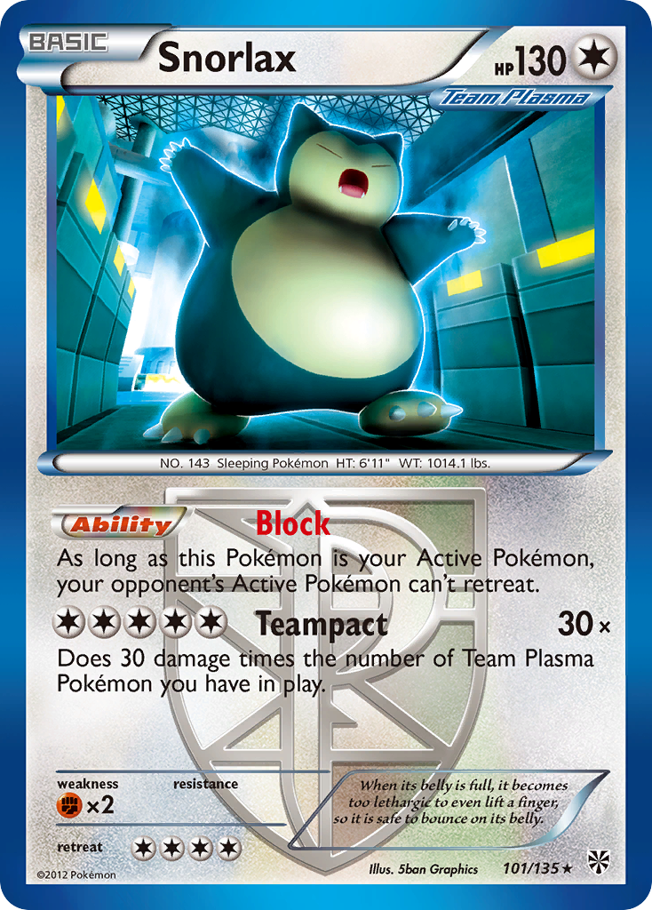 Snorlax (101/135) [Black & White: Plasma Storm] | Galactic Gamez