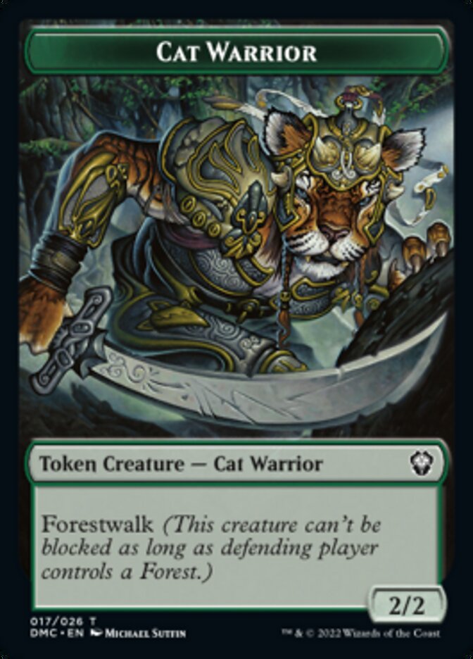 Saproling // Cat Warrior Double-sided Token [Dominaria United Tokens] | Galactic Gamez