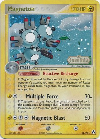 Magneton (22/92) (Stamped) [EX: Legend Maker] | Galactic Gamez