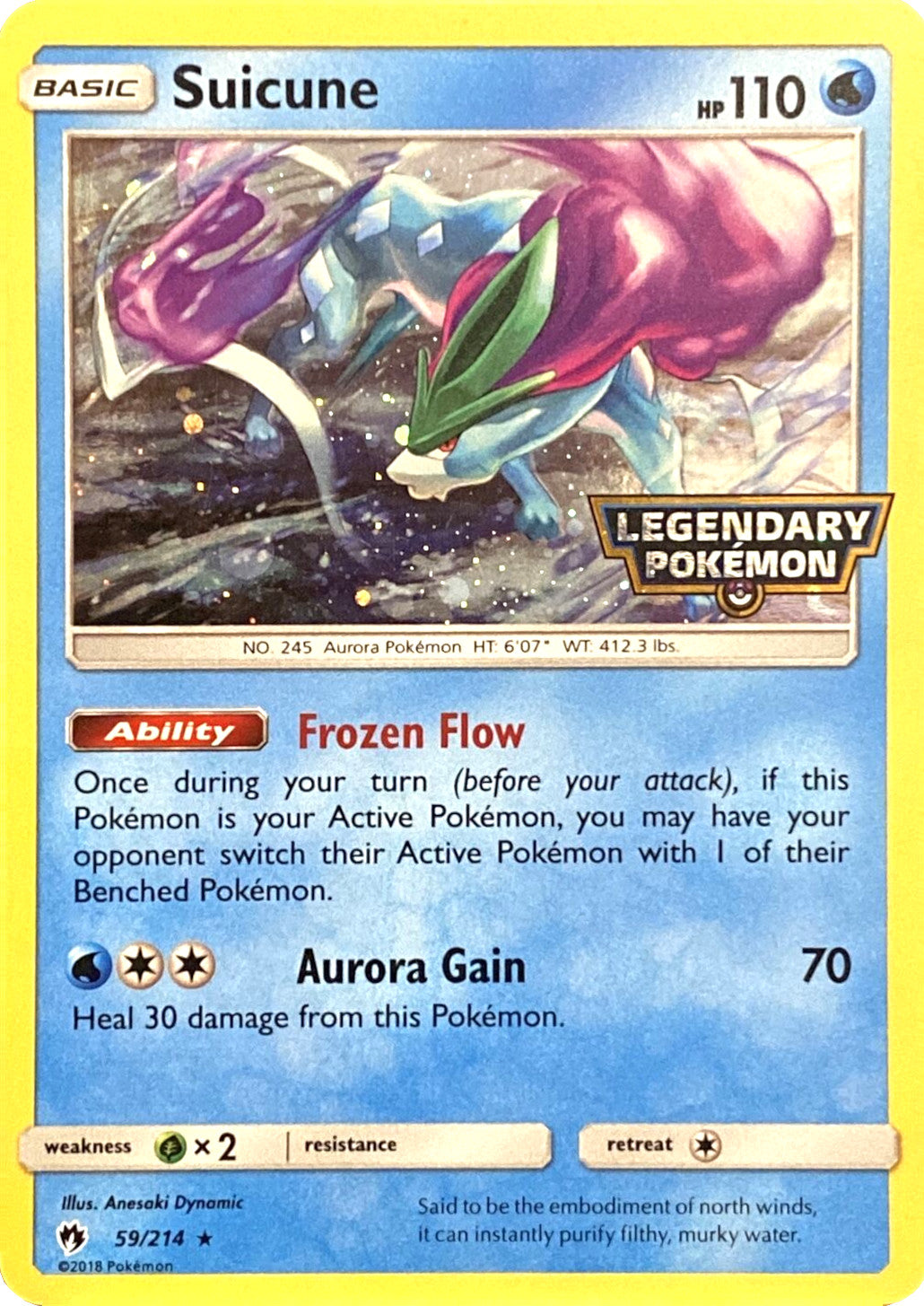 Suicune (59/214) (Legendary Pokemon Stamped) [Sun & Moon: Lost Thunder] | Galactic Gamez