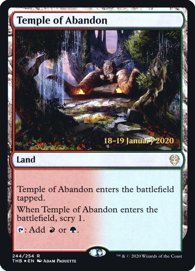 Temple of Abandon [Theros Beyond Death Prerelease Promos] | Galactic Gamez