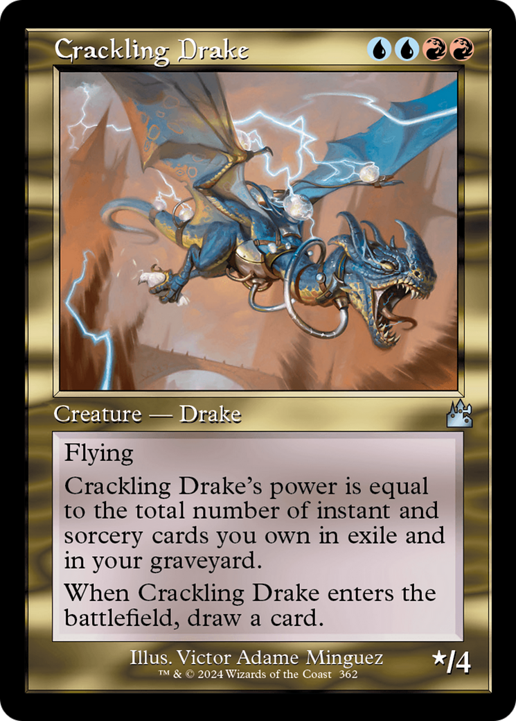 Crackling Drake (Retro Frame) [Ravnica Remastered] | Galactic Gamez