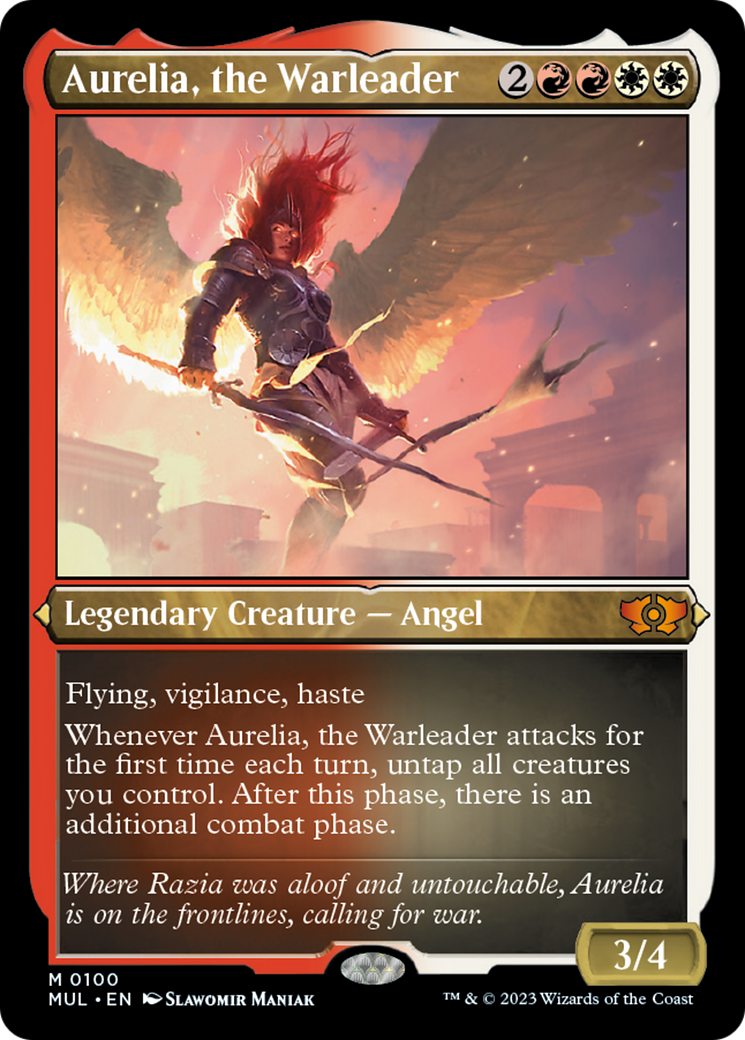 Aurelia, the Warleader (Foil Etched) [Multiverse Legends] | Galactic Gamez