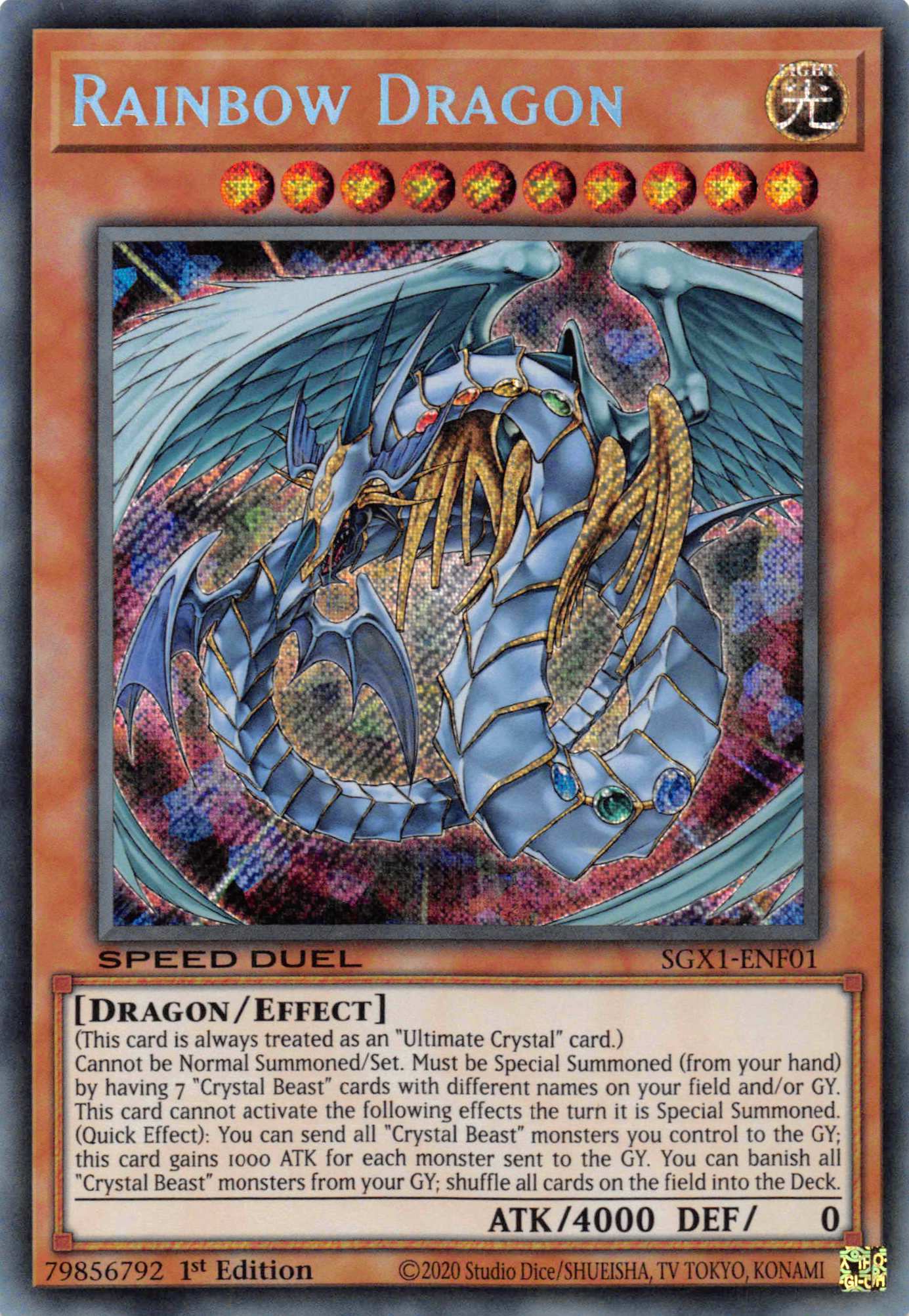 Rainbow Dragon [SGX1-ENF01] Secret Rare | Galactic Gamez