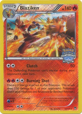 Blaziken (14/111) (National Championship Promo) [XY: Furious Fists] | Galactic Gamez