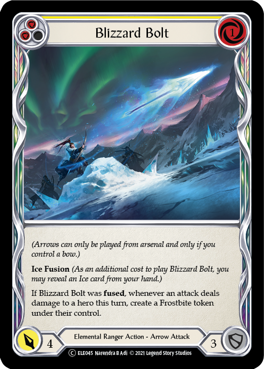 Blizzard Bolt (Yellow) [U-ELE045] Unlimited Rainbow Foil | Galactic Gamez