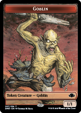 Goblin // Cat (008) Double-Sided Token [Dominaria Remastered Tokens] | Galactic Gamez