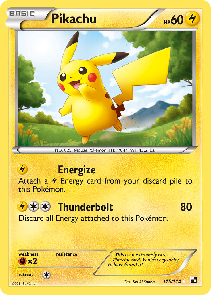 Pikachu (115/114) [Black & White: Base Set] | Galactic Gamez