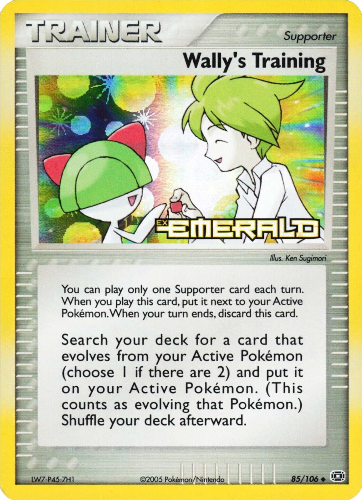 Wally's Training (85/106) (Stamped) [EX: Emerald] | Galactic Gamez