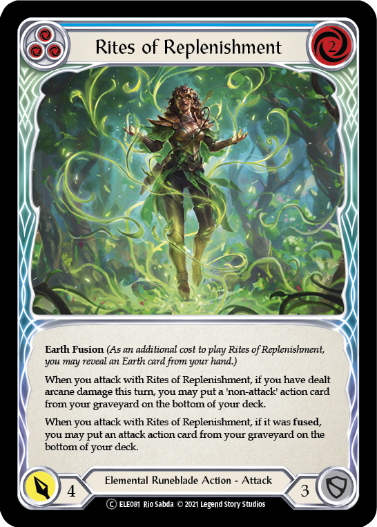 Rites of Replenishment (Blue) [U-ELE081] Unlimited Rainbow Foil | Galactic Gamez