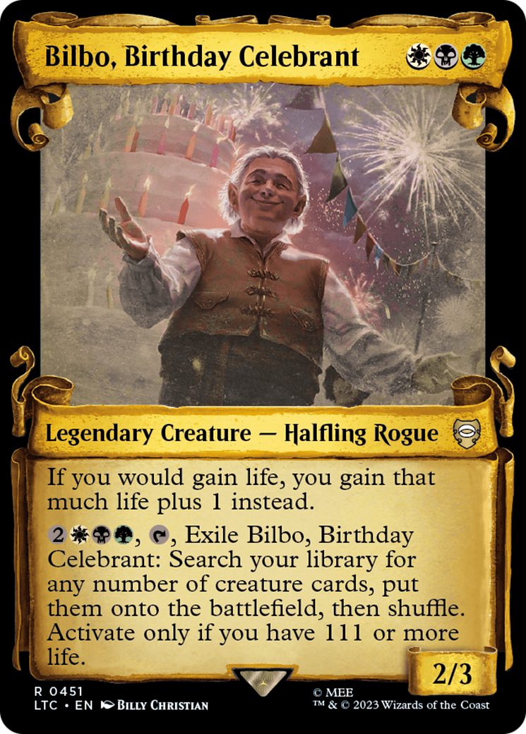Bilbo, Birthday Celebrant [The Lord of the Rings: Tales of Middle-Earth Commander Showcase Scrolls] | Galactic Gamez