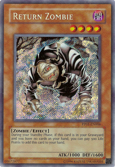 Return Zombie [PP01-EN006] Secret Rare | Galactic Gamez