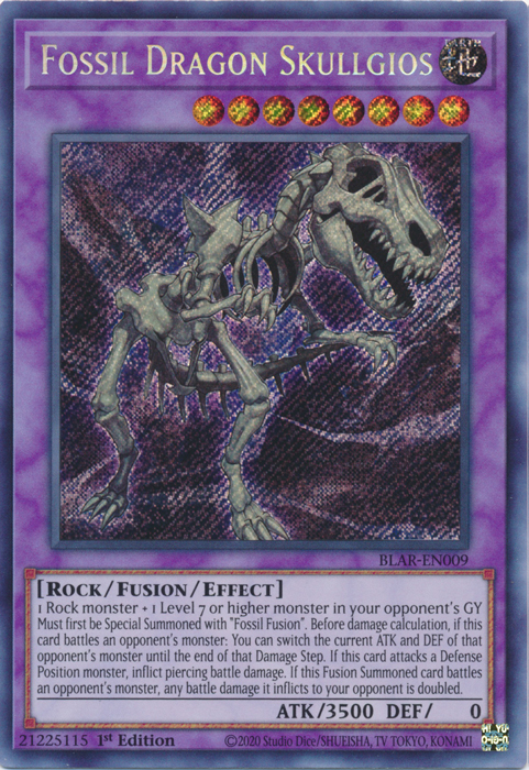 Fossil Dragon Skullgios [BLAR-EN009] Secret Rare | Galactic Gamez