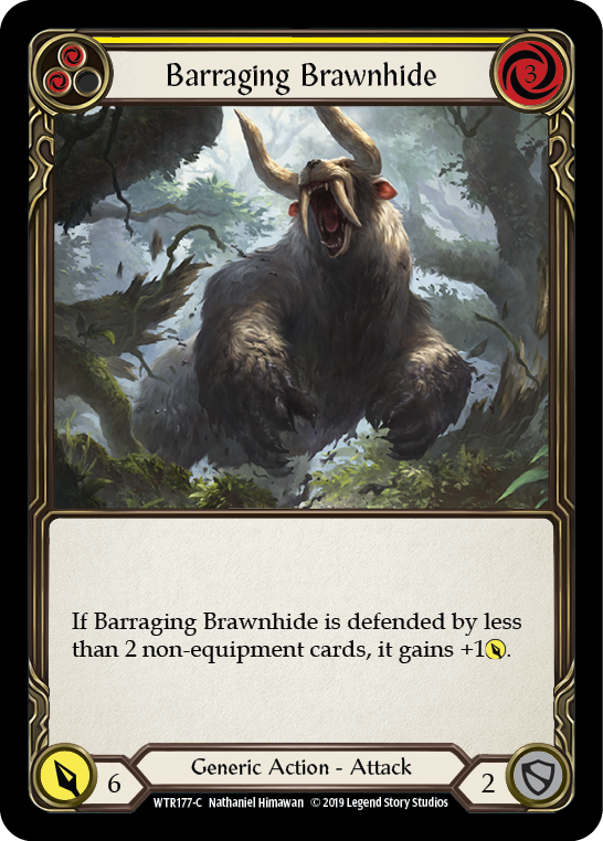 Barraging Brawnhide (Yellow) [WTR177-C] Alpha Print Normal | Galactic Gamez