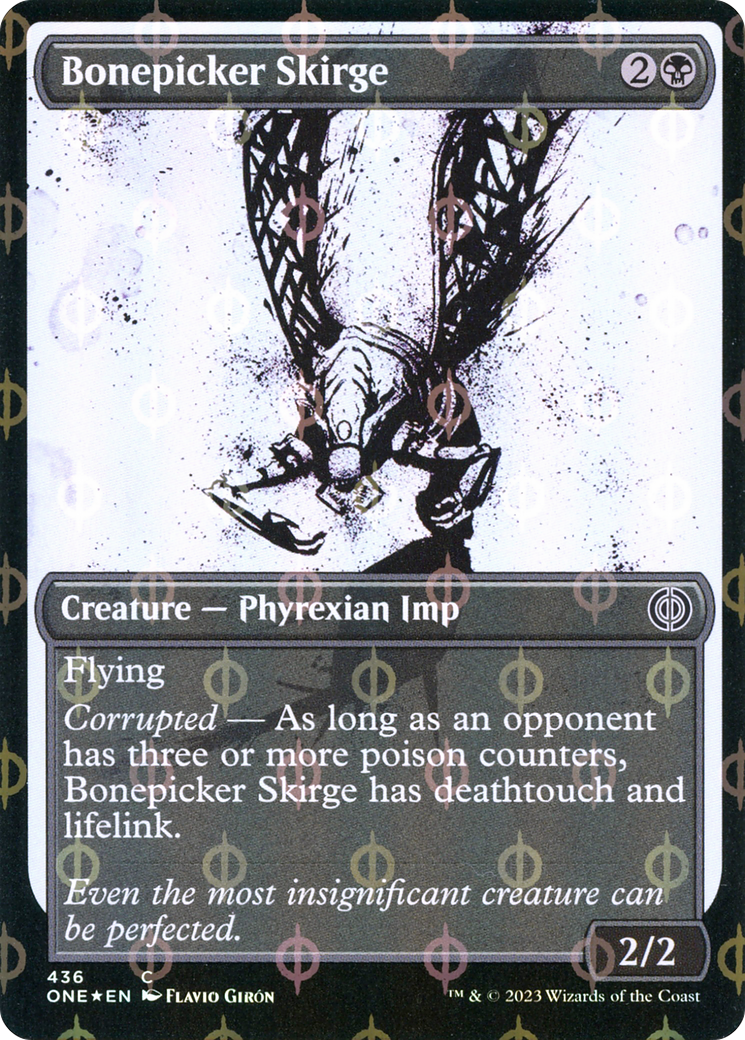 Bonepicker Skirge (Showcase Ichor Step-and-Compleat Foil) [Phyrexia: All Will Be One] | Galactic Gamez