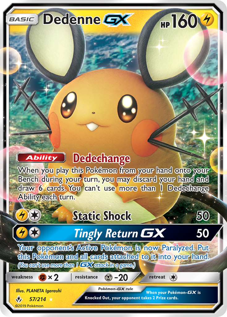 Dedenne GX (57/214) [Sun & Moon: Unbroken Bonds] | Galactic Gamez