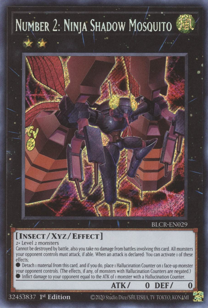 Number 2: Ninja Shadow Mosquito [BLCR-EN029] Secret Rare | Galactic Gamez