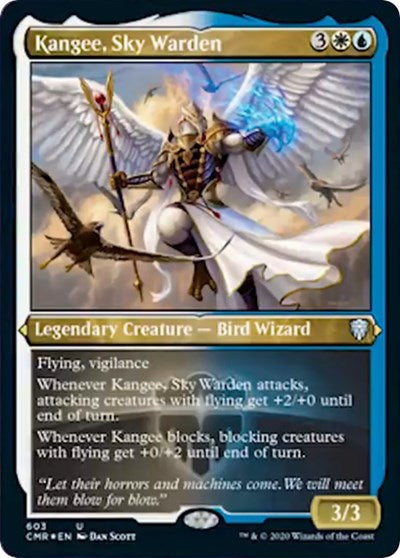 Kangee, Sky Warden (Foil Etched) [Commander Legends] | Galactic Gamez