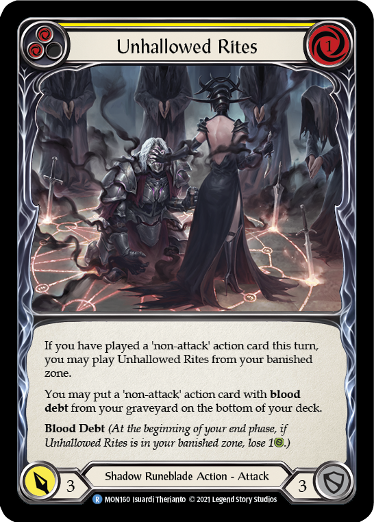 Unhallowed Rites (Yellow) (Rainbow Foil) [MON160-RF] 1st Edition Rainbow Foil | Galactic Gamez