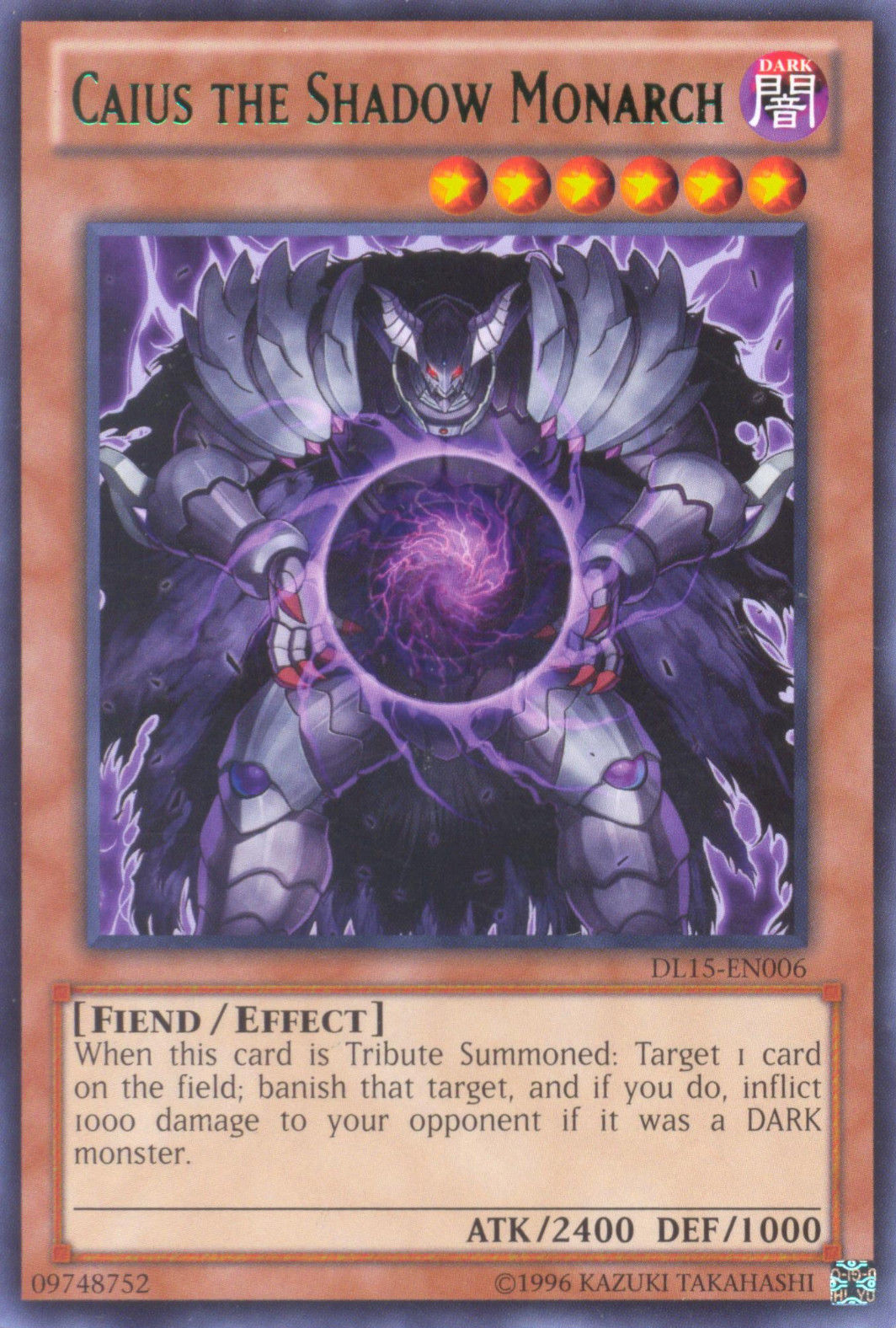 Caius the Shadow Monarch (Green) [DL15-EN006] Rare | Galactic Gamez