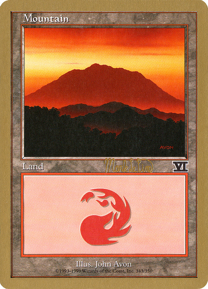 Mountain (mlp346a) (Mark Le Pine) [World Championship Decks 1999] | Galactic Gamez