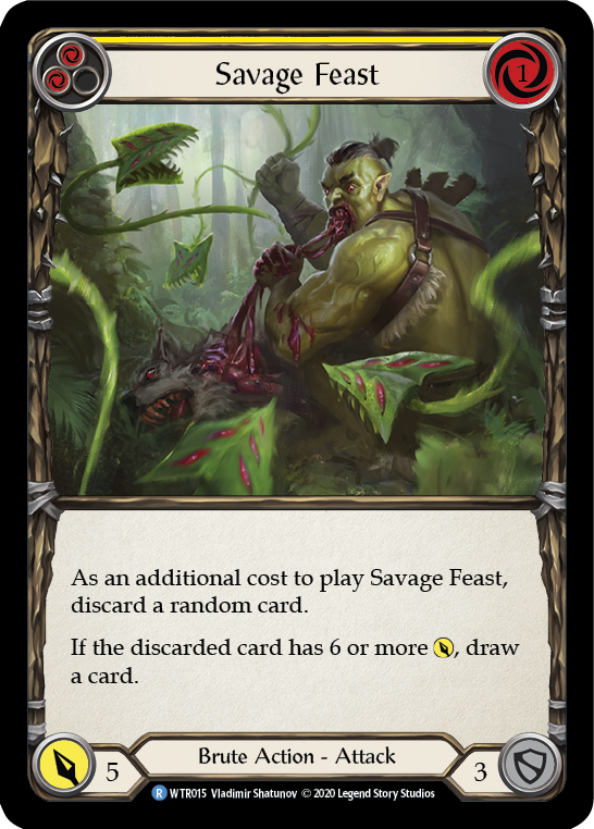 Savage Feast (Yellow) [U-WTR015] (Welcome to Rathe Unlimited)  Unlimited Rainbow Foil | Galactic Gamez