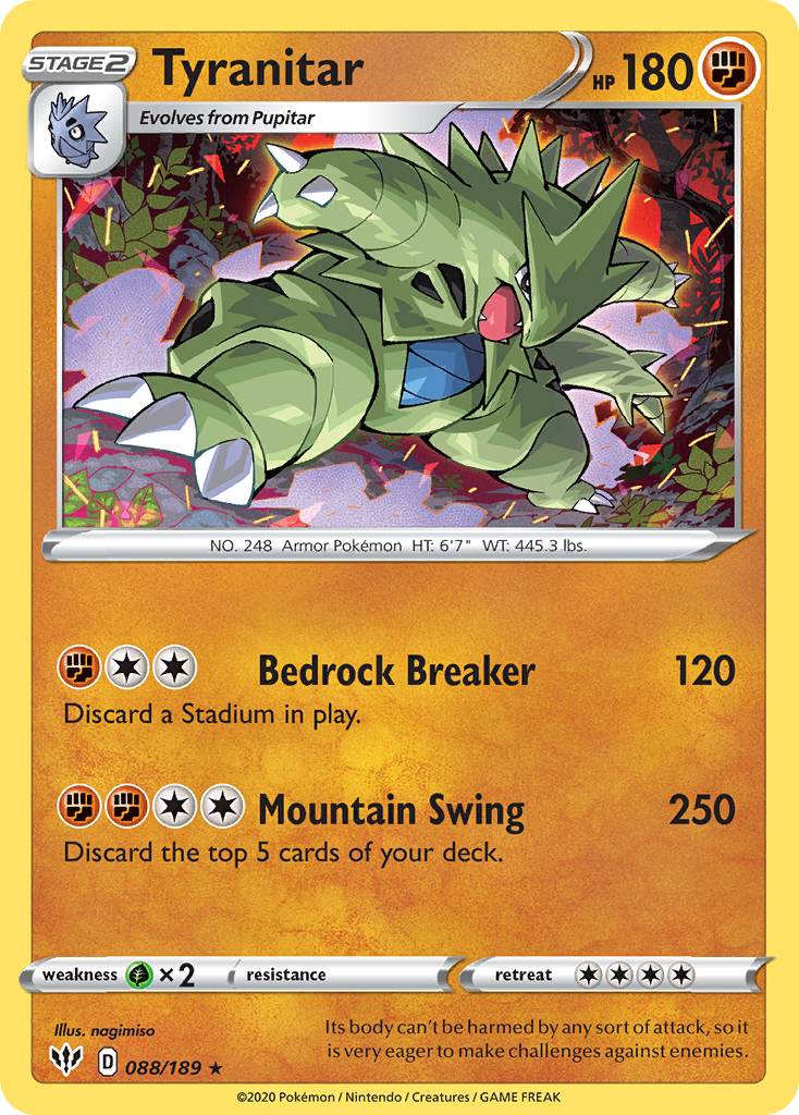 Tyranitar (088/189) [Sword & Shield: Darkness Ablaze] | Galactic Gamez