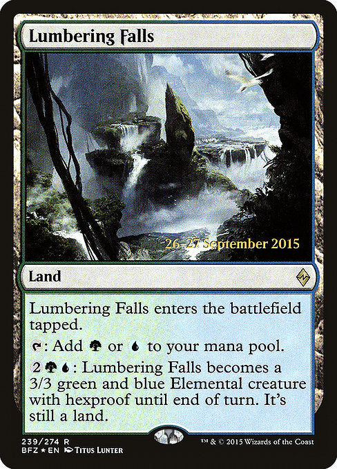 Lumbering Falls [Battle for Zendikar Promos] | Galactic Gamez