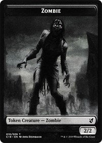 Zombie (010) // Zombie (011) Double-sided Token [Commander 2019 Tokens] | Galactic Gamez