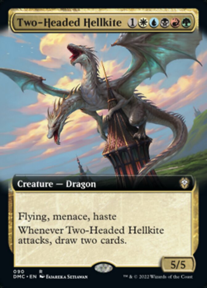 Two-Headed Hellkite (Extended Art) [Dominaria United Commander] | Galactic Gamez