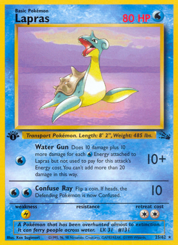 Lapras (25/62) [Fossil 1st Edition] | Galactic Gamez