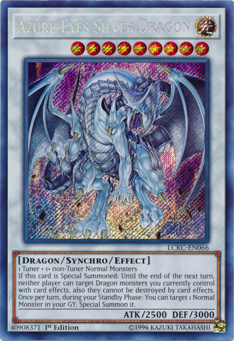 Azure-Eyes Silver Dragon [LCKC-EN066] Secret Rare | Galactic Gamez
