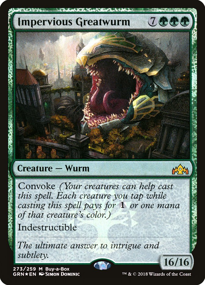 Impervious Greatwurm (Buy-A-Box) [Guilds of Ravnica] | Galactic Gamez