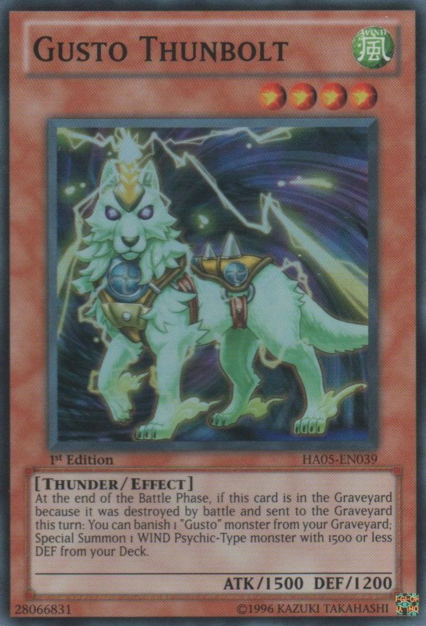 Gusto Thunbolt [HA05-EN039] Super Rare | Galactic Gamez