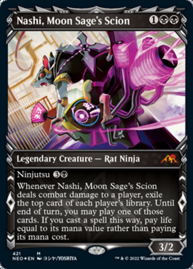 Nashi, Moon Sage's Scion (Showcase) (Foil Etched) [Kamigawa: Neon Dynasty] | Galactic Gamez