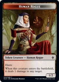 Human Rogue // Food (16) Double-sided Token [Throne of Eldraine Tokens] | Galactic Gamez