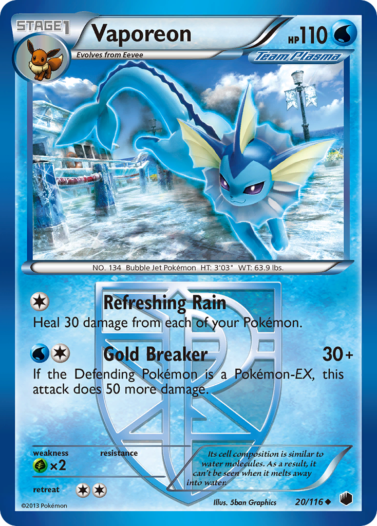 Vaporeon (20/116) [Black & White: Plasma Freeze] | Galactic Gamez